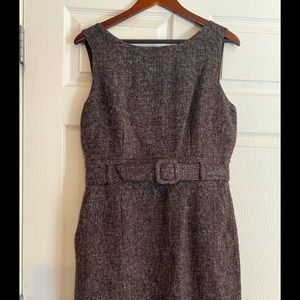 Brown and Cream Tweed Dress